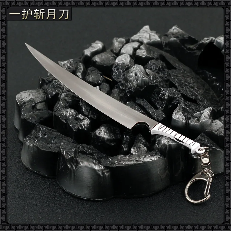 14cm Zangetsu Blade BLEACH Kurosaki Ichigo Metal Machete Sabre Cold Weapon Model Anime Peripherals Keychain Boy Ornament Crafts