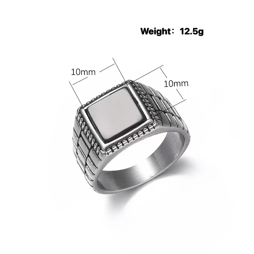 R3339 Men\'s High Quality 316LStainless Steel Onyx Watchband Rings Classic Fashion Trend Jewelry Product