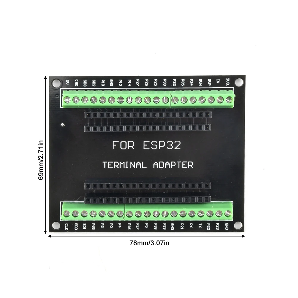 ESP32 Expansion Board Compatible with NodeMCU-32S Lua 38Pin GPIO Expansion Board for Narrow Version ESP32 without Mounting Holes