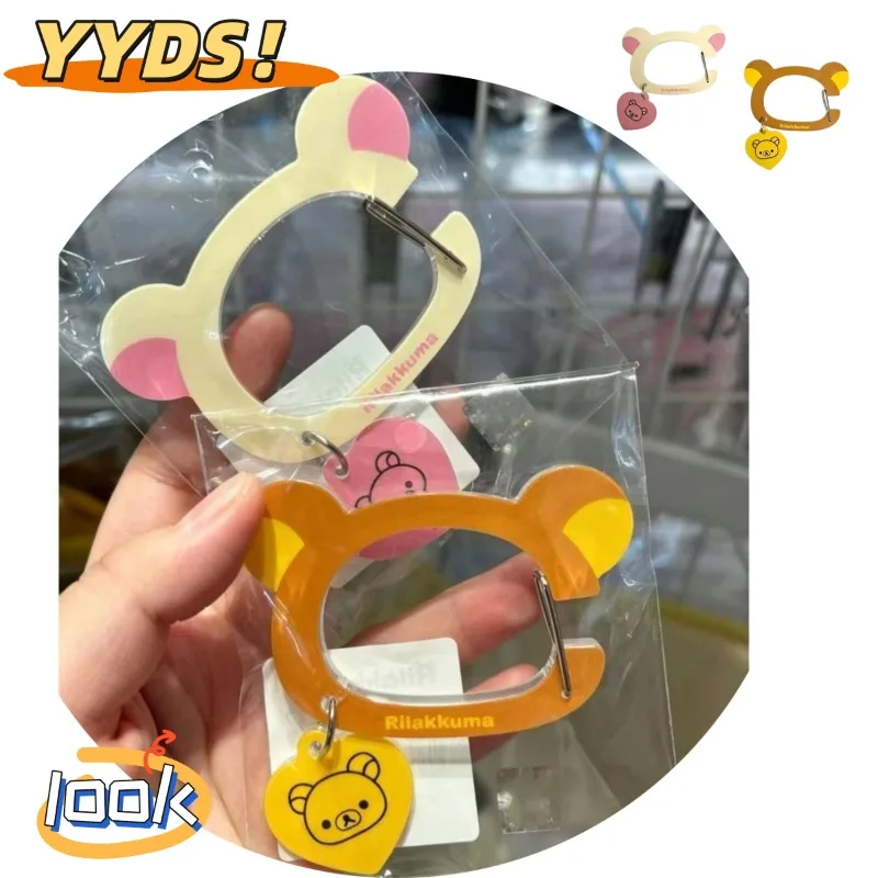 Rilakkuma Carabiner Keychain Bear Shaped High Aesthetic Creative Backpack Decor Pendant Exquisite Gift For Friends Bag Charms