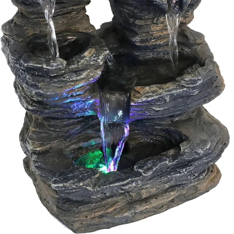 Imagem -05 - Tabletop Fonte de Água com Led Multi-colored Luzes Bomba Elétrica Submersível Stream Rock Cavern 135