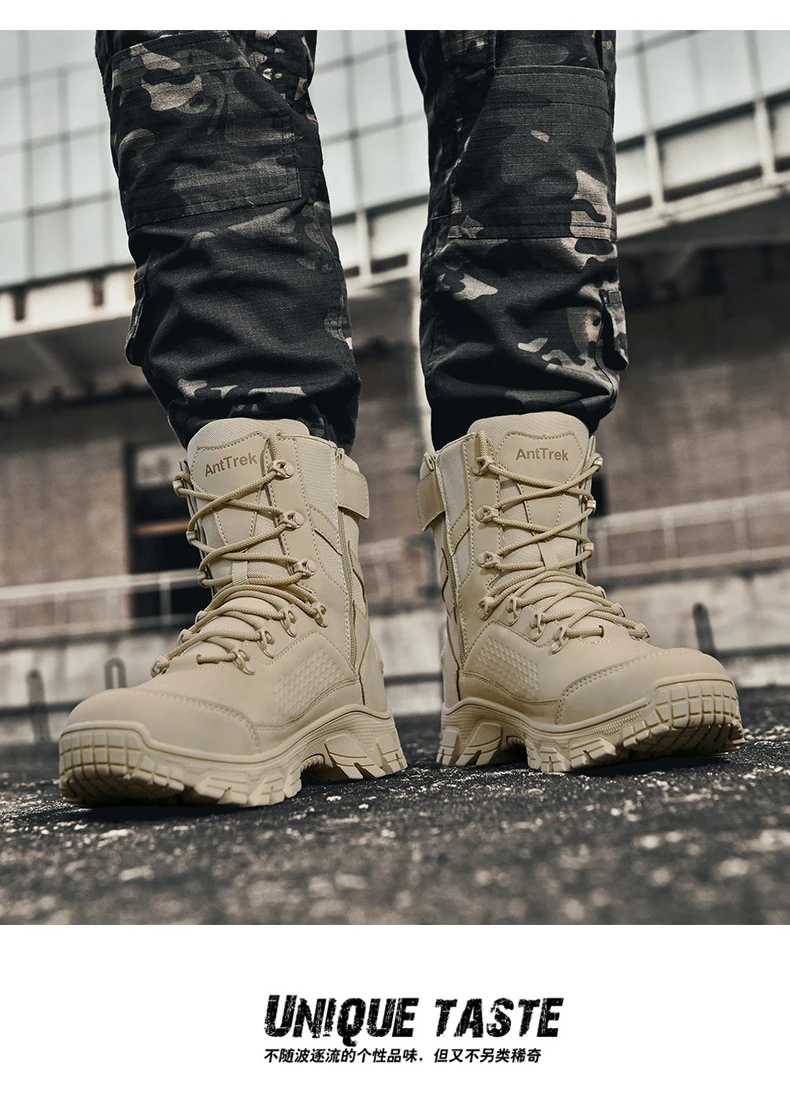 Wilde Trainingsstiefel für Herren, vier Jahreszeiten, rutschfeste, wasserdichte Outdoor-Stiefel, modische Komfort-Dschungel-Wandersneaker-Stiefel – Detail 23