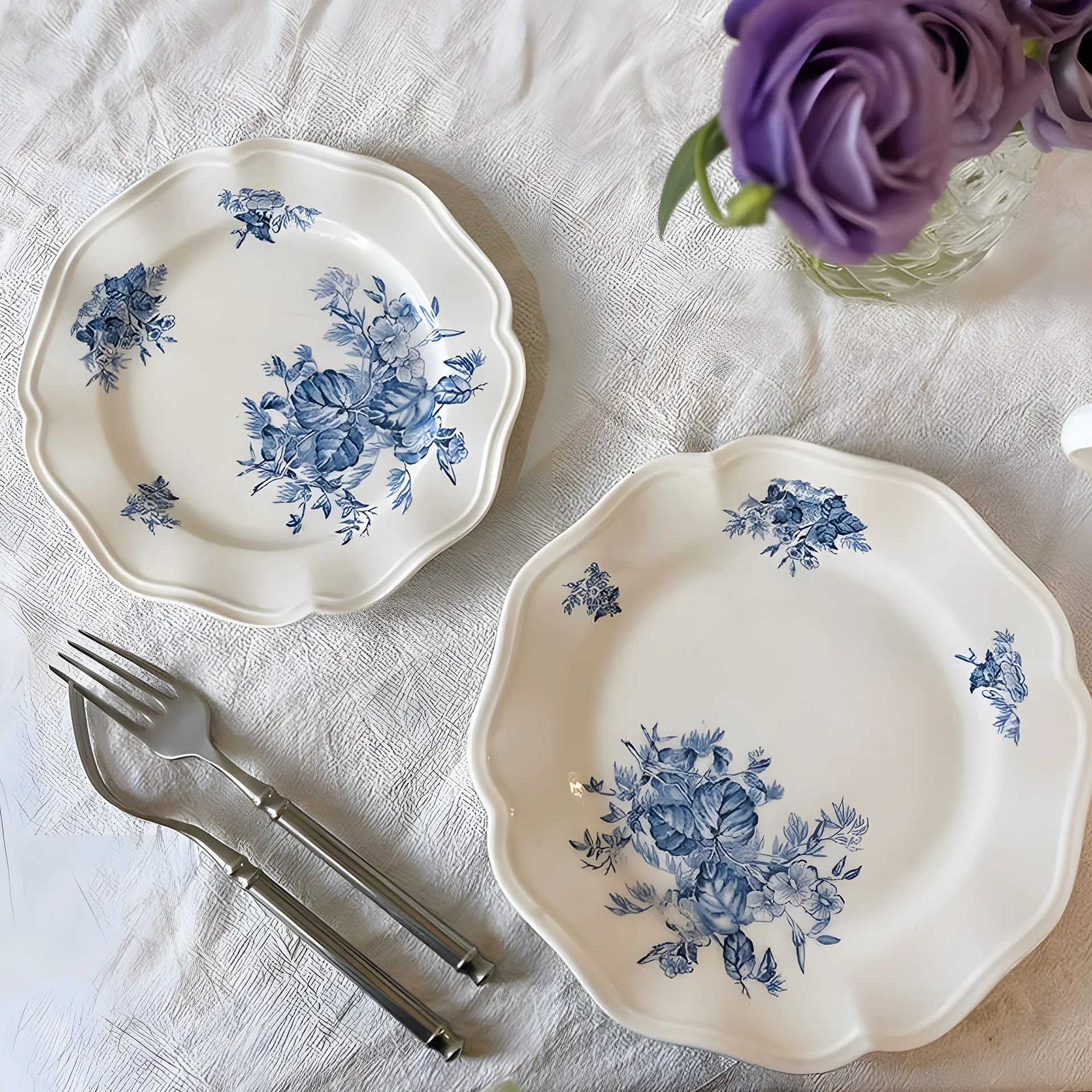 Breakfast plate, fat reducing salad, spaghetti, French retro high-end feeling, ins style plate