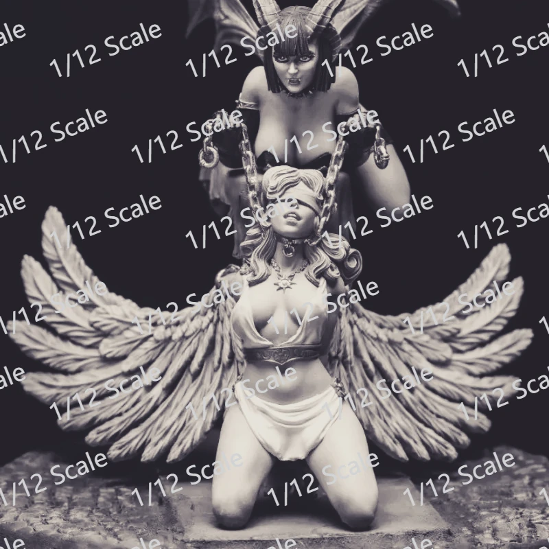 1/12 Scale Demon and Angel Fan Art Diorama Resin Figure Assembly Model Kit Self-Assembled Unpainted