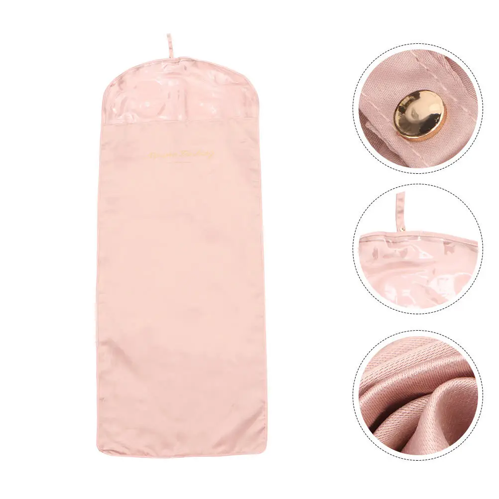 

1Pcs Pink Oxford Cloth Suit Bag Hanging Clothes Dust Cover Thickened Wear-Resistant Zipper Household Storage Organizer