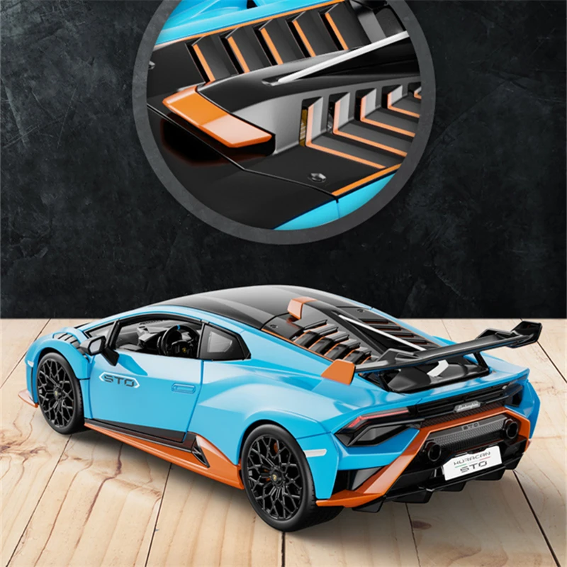 1:18 HURACAN STO Alloy Sports Car Model Diecast Metal Toy Vehicles Car Model High Simulation Collection Kids Toy Gift Decoration