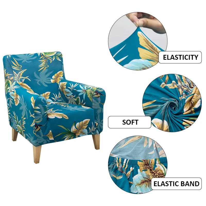 Christmas Red Chair Cover Armchair Covers Single Sofa Club Chair Slipcover Elastic Printed Armchair Cover Furniture Protector