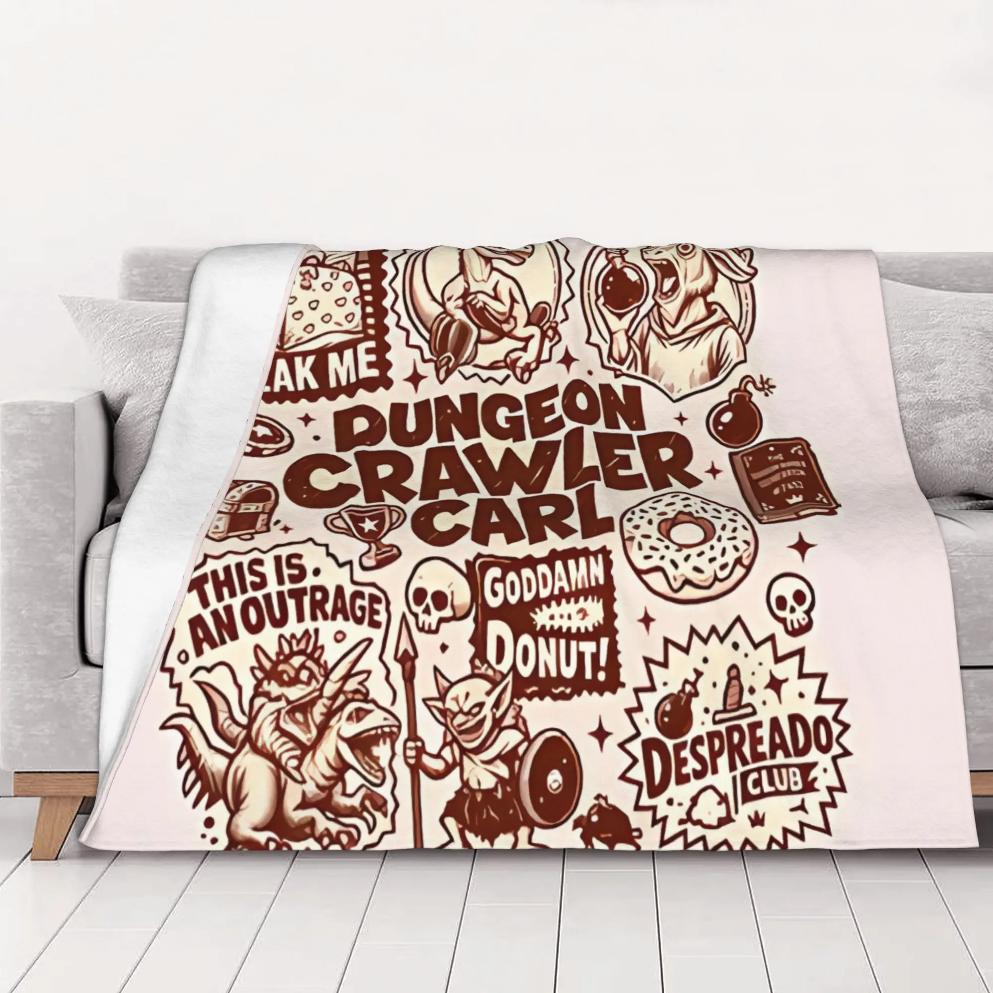1PC home Cutecore Dungeon Crawler Carl painting Dungeon Crawler Carl Blanket Super Cosy Plush Home Living Room Sofa halloween