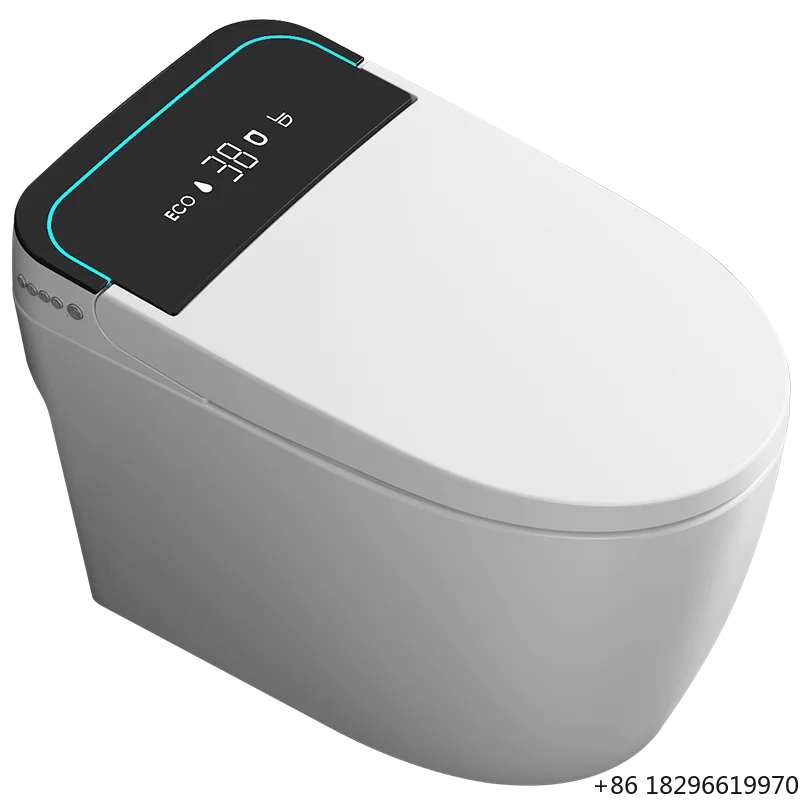 Modern Ceramic Automatic Smart Toilet Bidet AI Voice Control Floor Mounted Germicidal Radar Toilet