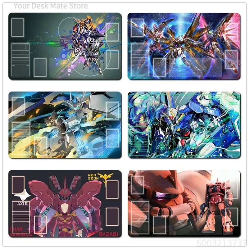 Gundam TCG Playmat Mousepad, Rubber Non‑Slip Card Game Desk Mat, Various Anime Mecha Patterns Trading Card Play Mat for Table Ga