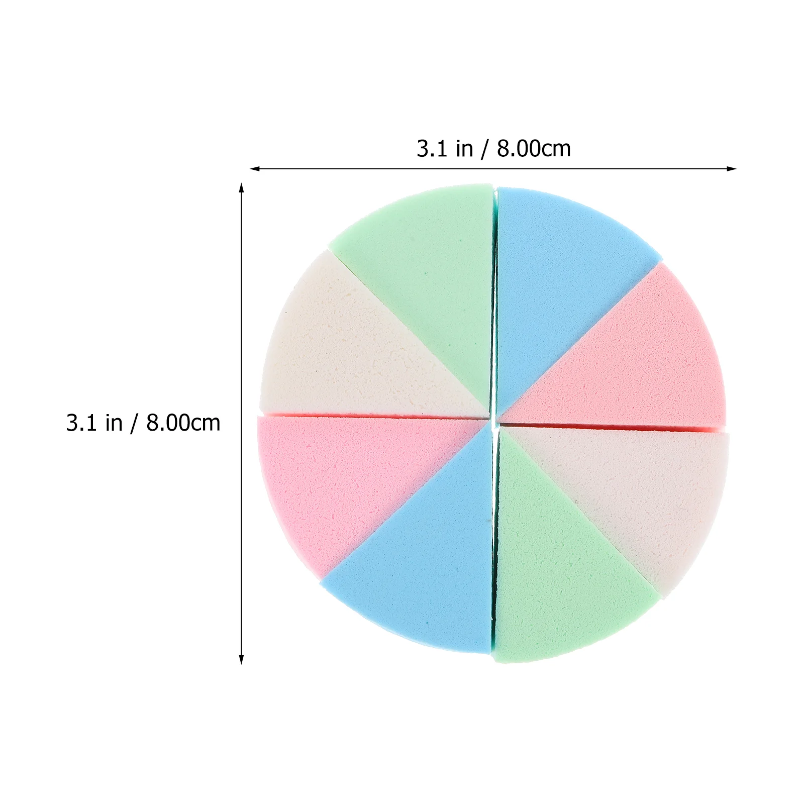 Maquiagem Esponja Puffs Almofadas De Algodão, Esponja De Látex Puffs, Puffs Cosméticos Húmidos e Secos, Puffs De Base Líquida, Puffs De Esponja Triangular, 8cm