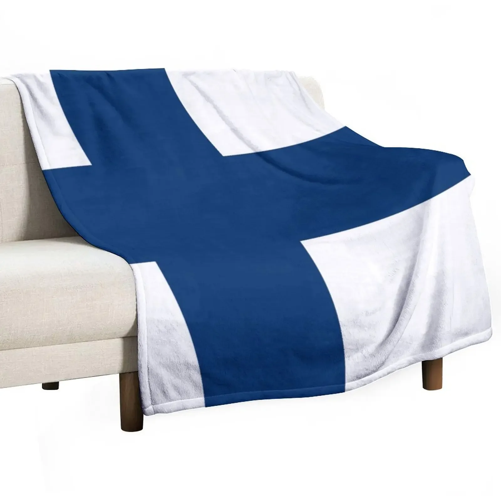 

Finland Flag Throw Blanket Retros Winter beds Large Stuffeds Blankets