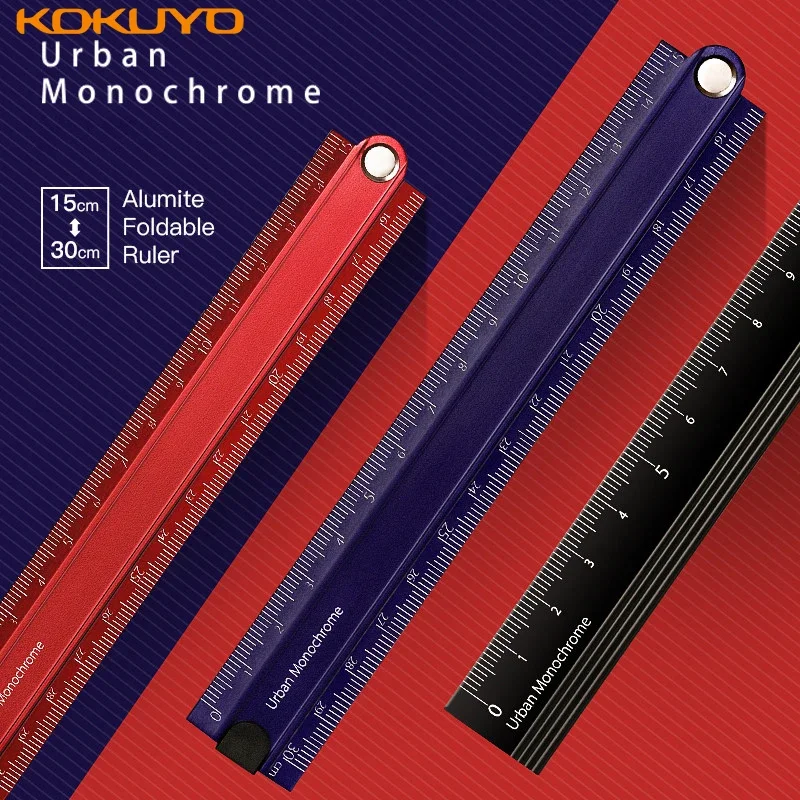 Japan KOKUYO  City Impression Aluminum Ruler Measurement High Precision Teaching Students Painting  Kawaii School Supplies