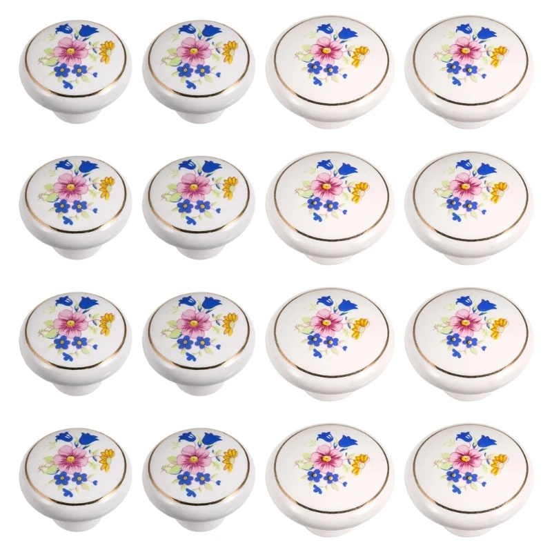 E7CD European Orchids Furniture Drawer Knob For Cabinet Drawer Closet Dresser
