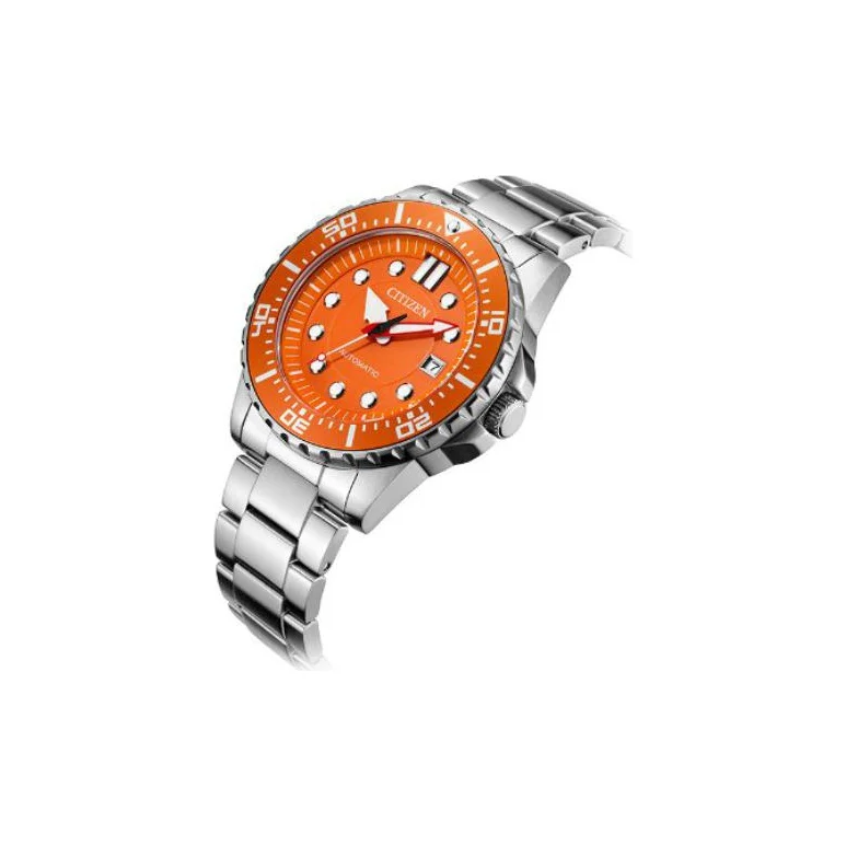 CITIZEN Mechanical Watch Mechanical Movement Stainless Steel Strap Watch Men's Watches Silver Dial NJ0128-80X