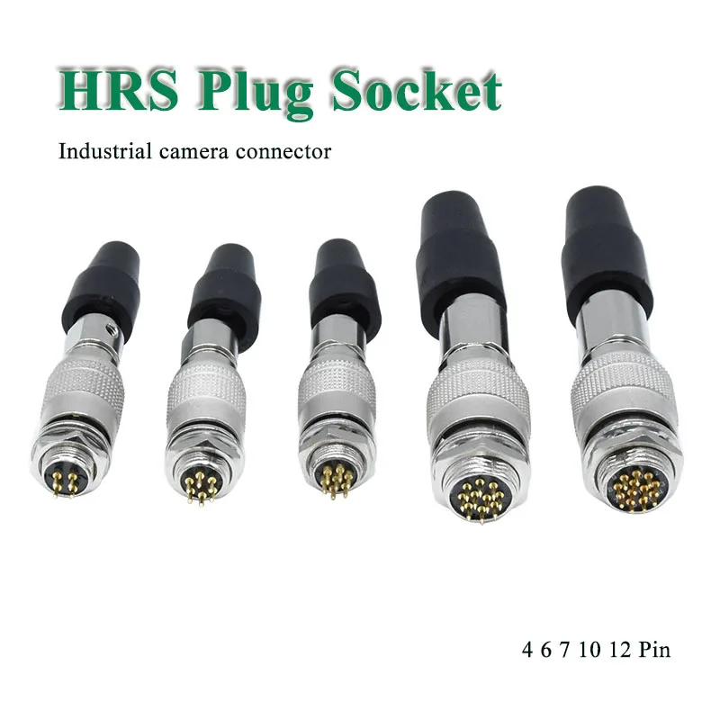 HRS 4 6 7 10 12 Pin Self-locking Plug Socket Compatible Hirose Aviation Plug HR10A-7P-6S Industrial Camera Male Female Connector