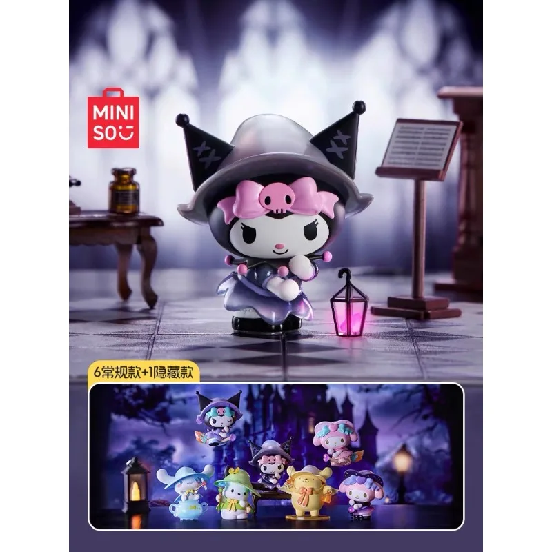 Group Sanurgente Kuromi Pochacco Melody Magic Story Series Blind Box Toys, Ornement de beurre, Modèle d'anime Kawaii pour enfants, Cadeau de Noël pour fille