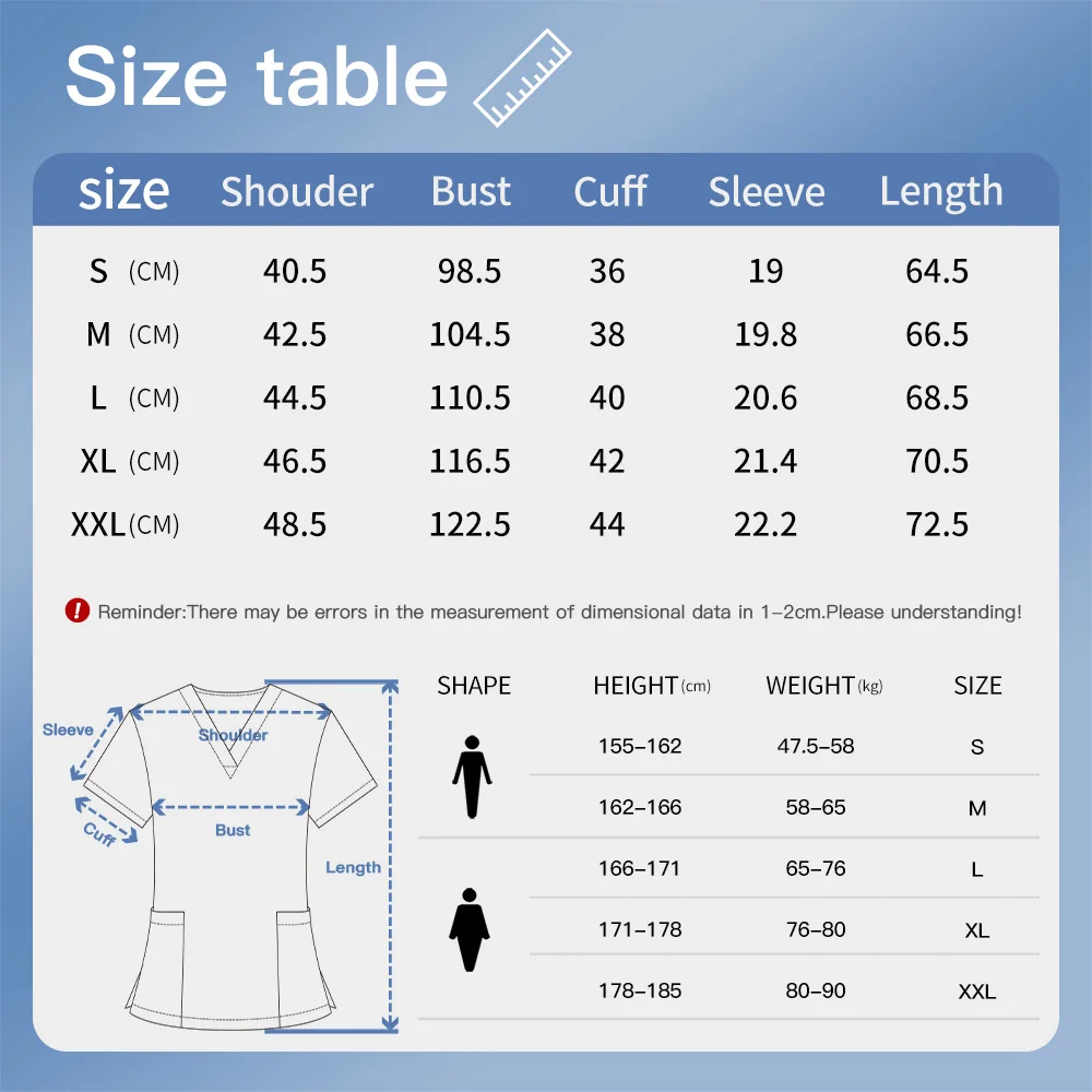 Niaahinn الحيوانات الأليفة الاستمالة ملابس العمل بلايز مستشفى غرفة العمليات الطبيب زي بلوزة للنساء بلون زي التمريض