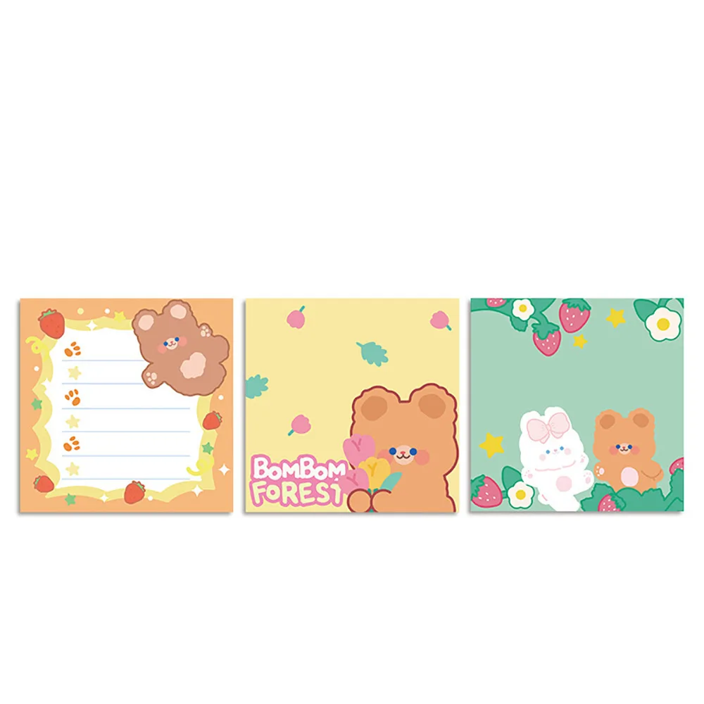 90 Sheets/Set Sticky Notes Self-adhesive Memo Pad Colored Flower Funny Sticky Notes Planner School Office Supplies Stationery