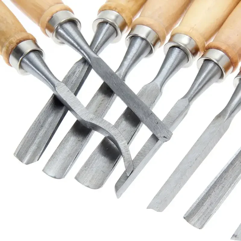 Professional 6/12pcs Manual Wood Carving Hand Chisel Tool Set Carpenters Woodworking Carving Chisel DIY Detailed Hand Tools