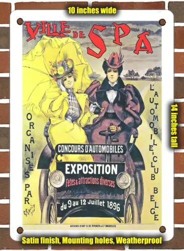 METAL SIGN - 1896 Spa city automobile competition Automobile Club of Belgium