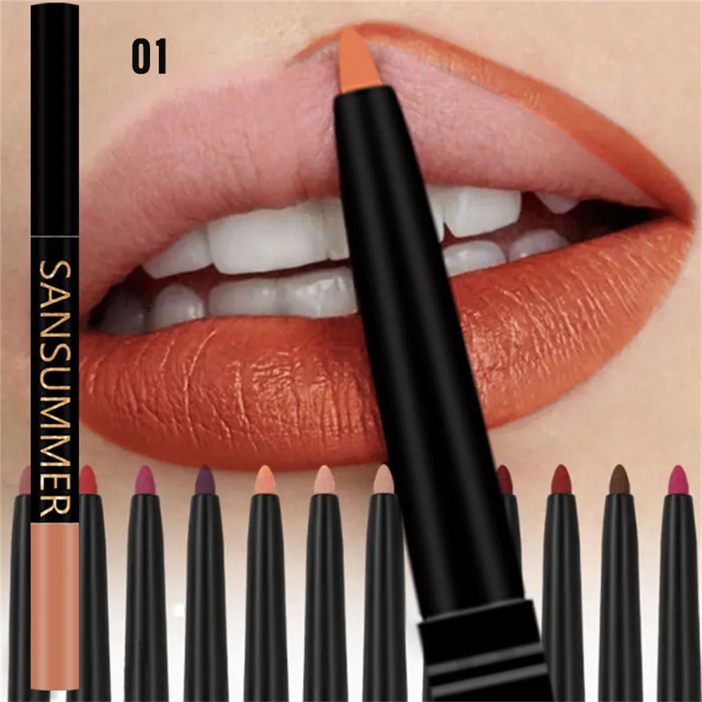 1~4PCS Eyeliner Waterproof Fog Feel Soft Not Easy To Fade Lip Color Pen Beauty And Health 6 Color Lip Liner Soft Texture