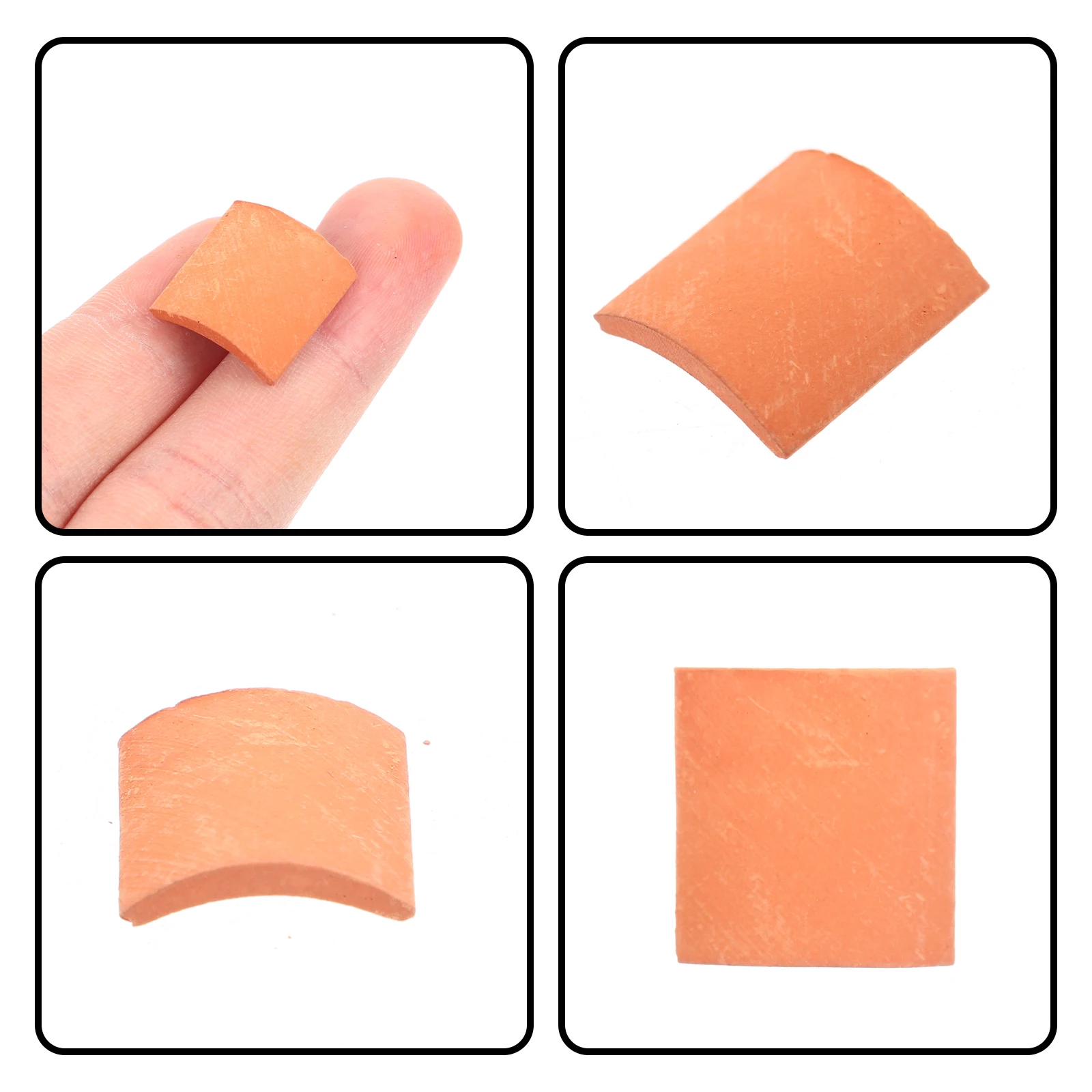 

80pcs Miniature Roof Tiles Sand Table Decoration Red Clay Fake Tile Models for Dollhouse Architecture Building Scene Garden