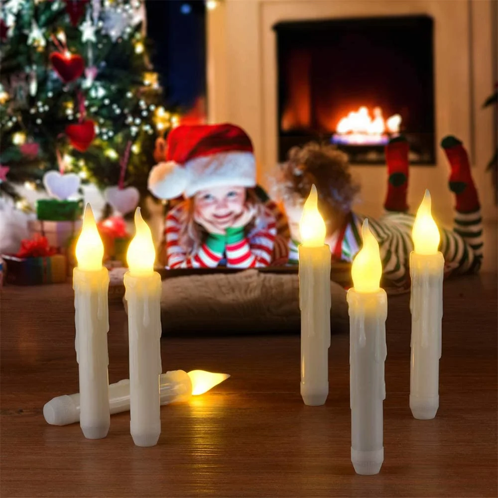 3-24Pcs Flameless Flickering Led Candles Light Tealight Battery Operated Taper Fake Candles For Dinner Party Xmas Decoration