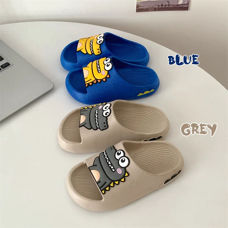 Summer Dinosaor Slippers for Children Boys Cute Water Shoes Fast Dry Sandals Comfort Bathe Flip Flops Non-Slip Home Kids Shoes