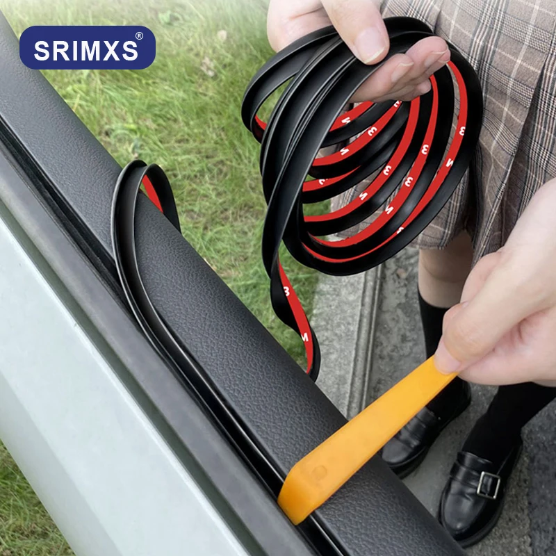 Car Door Window Seal Strip V Shape Weatherstrip Car Window Lift Sealing Trim Strips Auto Stickers Noise Insulation Window