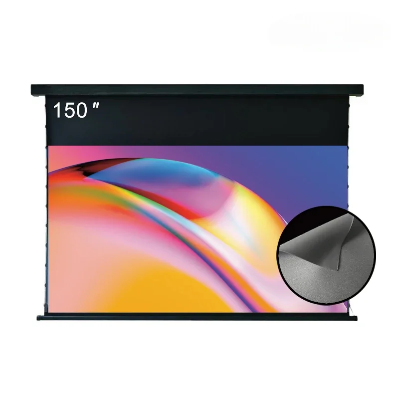 

Pull Down Motorized Tab Tension ALR Projector Projection Screen for Normal Throw Projector