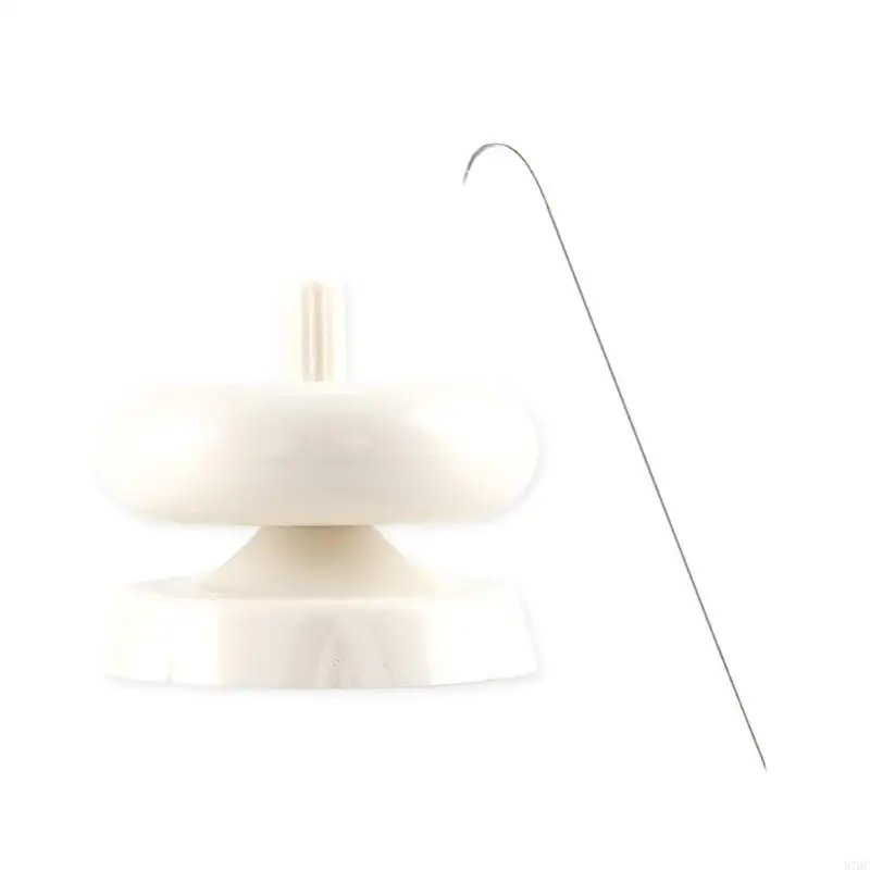 

87HC Multifunctional Plastic Bead Stringer Set with Curved Big Eye Needle Quick DIY Beading Tool for Jewelry Making
