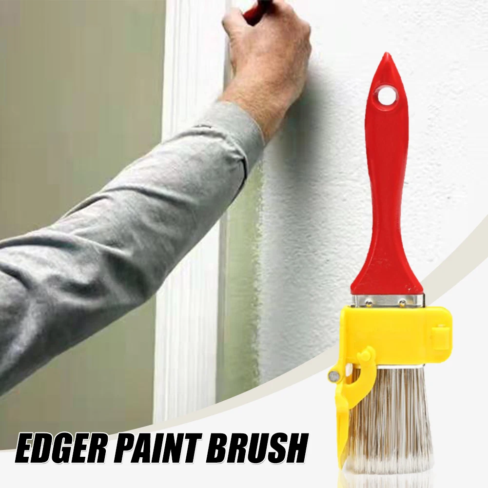 Portátil Edger Paint Brush com punho de madeira, durável leve, corte limpo, ferramenta de pintura, moldura, parede, bordas do teto, guarnição