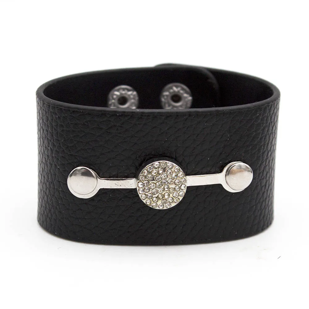 Hot Trendy Luxury Rhinestone Leather Bracelet for Women  Punk Harajuku Cool Bracelets & Bangles Simple Fashion Jewelry