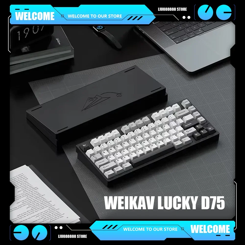 Weikav Lucky D75 Customize Finished Keyboard Aluminium Alloy Gaming Mechanical Keyboards Gaming Accessories PC Gaming Man Gifts