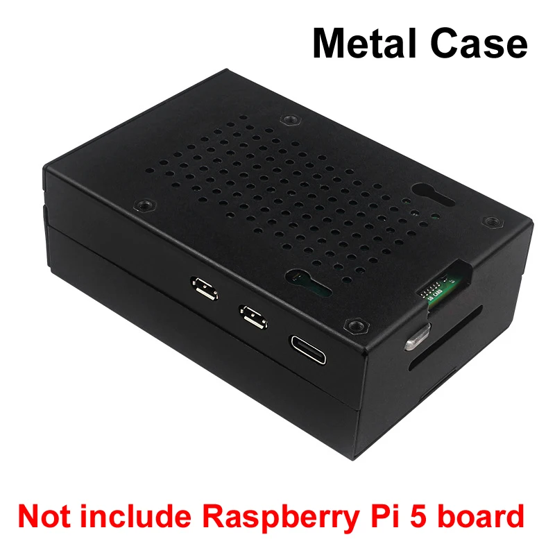 Raspberry Pi 5 metalen behuizing aluminium behuizing compatibele koelventilatorbox voor actieve koeler voor RPI 5 Pi5