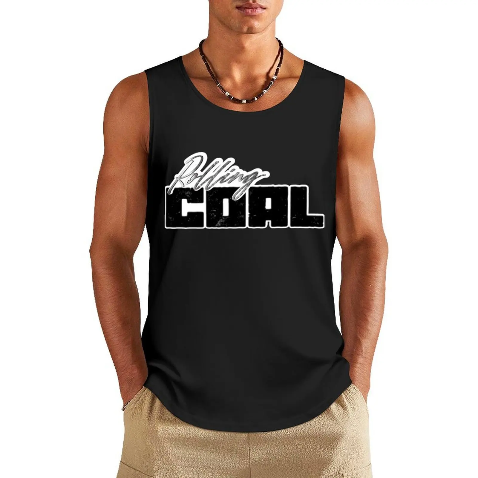 

Rolling Coal Tank Top gym clothes man fitness Men's gym articles sleeveless vest men