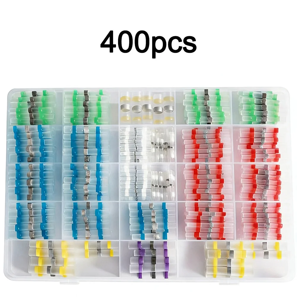

400 упаковок термоусадочных клемм для пайки, водонепроницаемые быстроразъемные разъемы для проводов для ремонта электрооборудования автомобиля, лодки