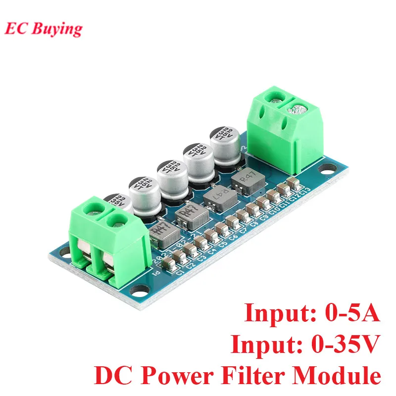 Módulo de filtro de potencia CC 0-35V 0-5A Módulo regulador de estabilización de voltaje de filtro de paso bajo que reduce la ondulación