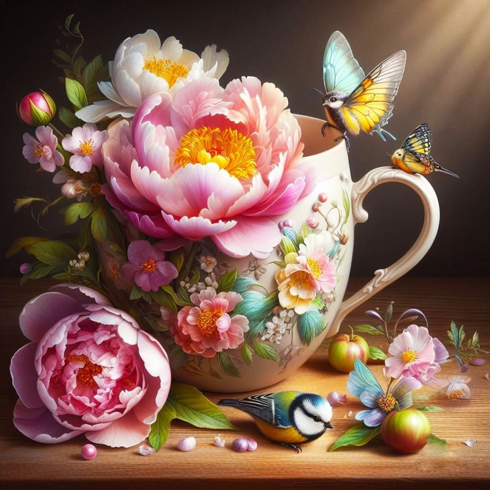 

Набор для алмазной живописи с 5D пионом — легкий круглый драгоценный камень «сделай сам», помолвочное ремесло, 40*40 см/15,75*15,75 дюйма, домашний декор