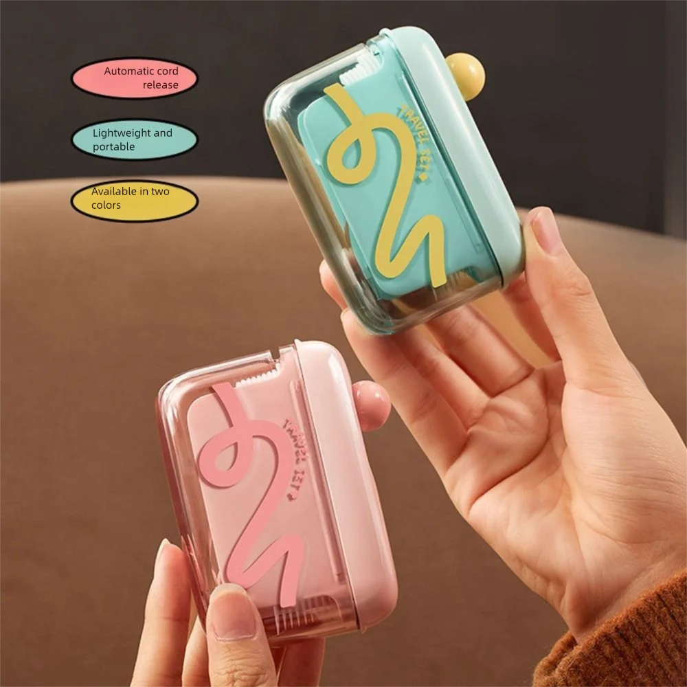 

Creativity Automatic Pop Dental Floss Box Dustproof Press-on Mini Teeth Stick Case Refillable Reusable