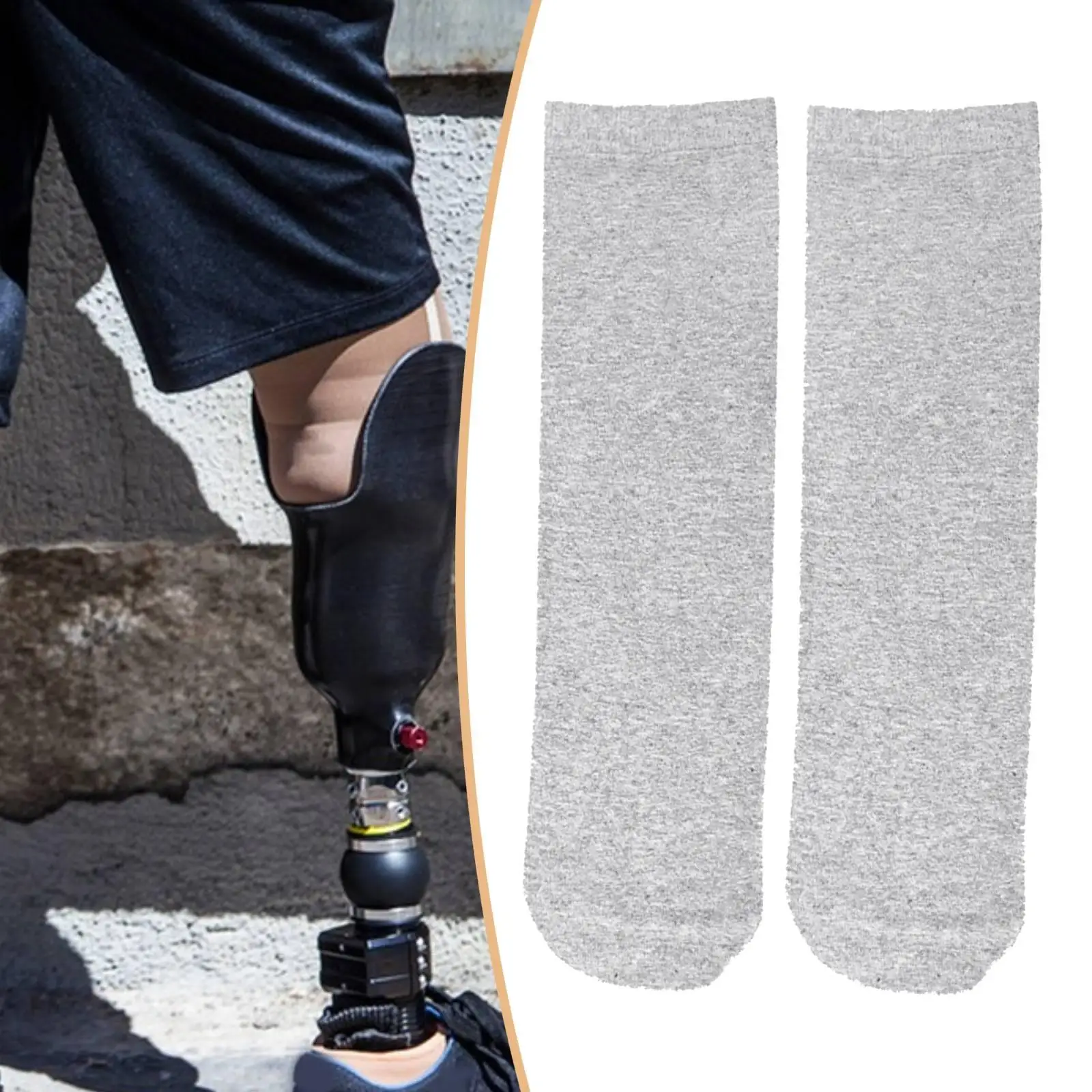 Amputee Socks Comfortable Polyester Thickened Stump Sock for Prosthetic Mobility Below Knee Solution