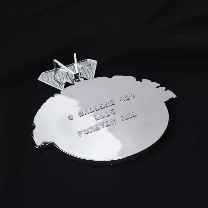 Custom Round Pendant Rose Gold Plating 925 Sterling Silver Vvs Moissanite Diamond Hip Hop Iced Out Necklace Chain Jewelry