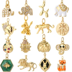 Cute Animals Charms for Jewelry Making Supplies Dijes Diy Woman Bracelet Earrigns Necklace Gold Color Crystal Excellent Quality