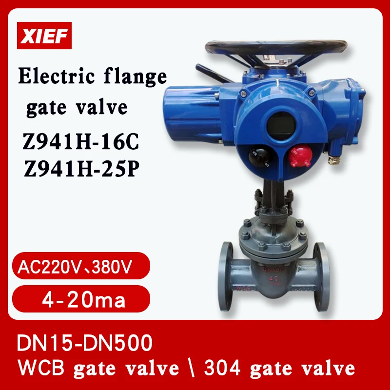 

DN25 32 40 50 1" 2" electric flange gate valve Z941H-16C switch intelligent adjustment steam water valve 4-20ma 220V 380v