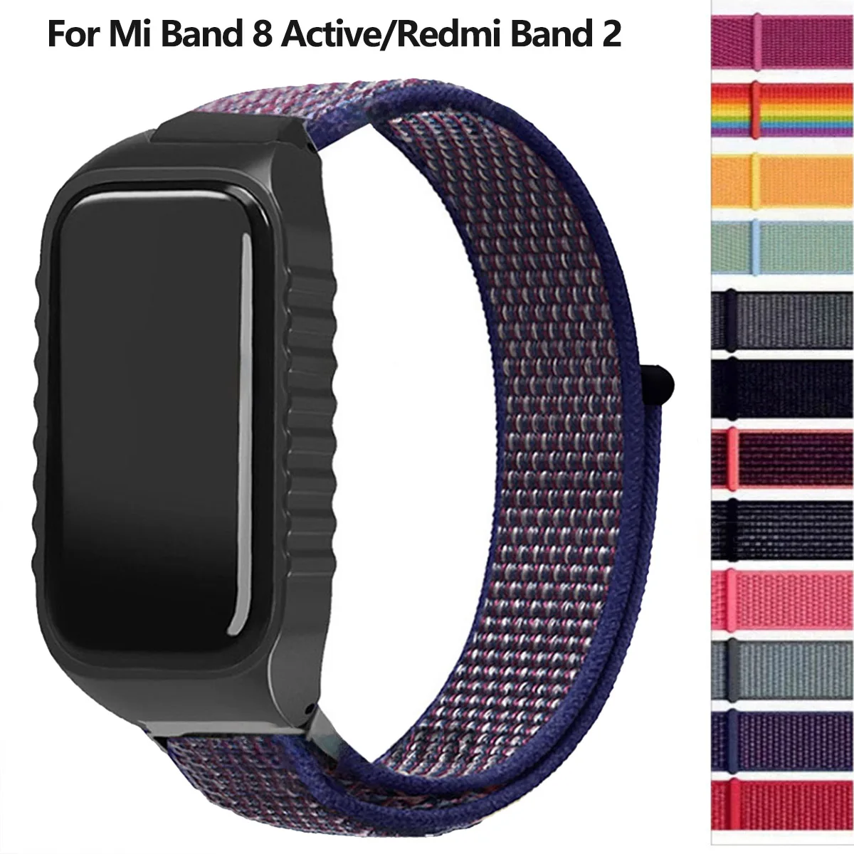 For Xiaomi Smart Band 8 Active Strap Nylon Loop Wristband Bracelet For Mi Band 8 Active Smart Watch Band Correa Belt Accessories