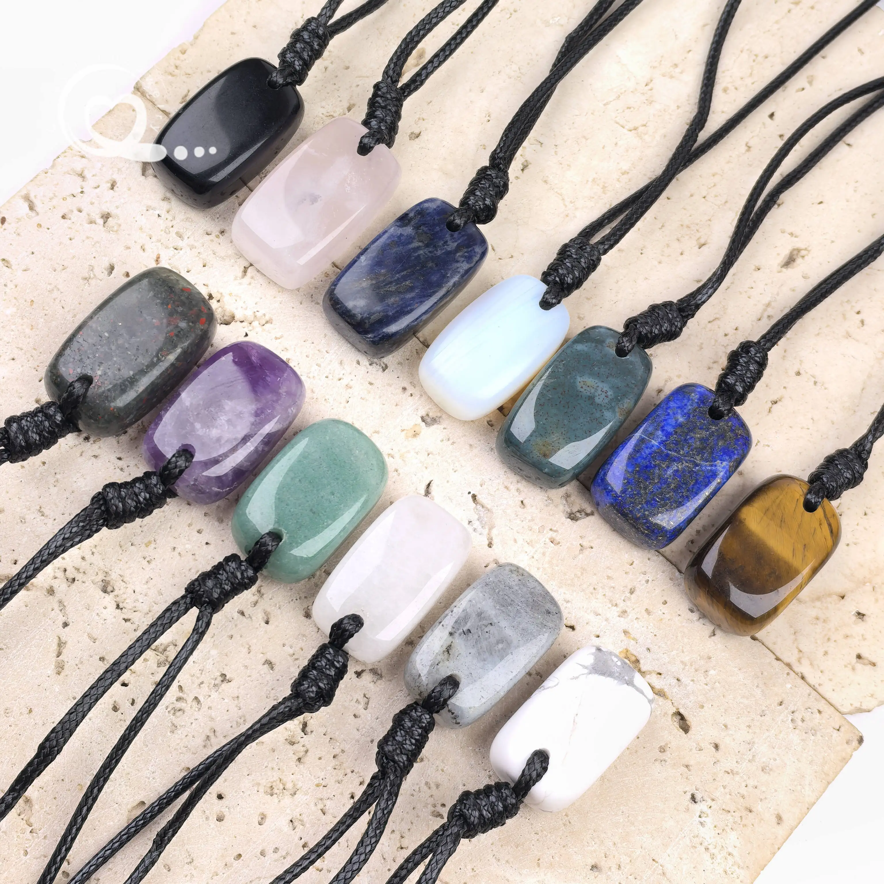 

Natural Gemstone Nugget Pendant Necklaces Healing Stone Chakra Crystal Labradorite Obsidian Amethyst Opal Charms Jewelry QC3433