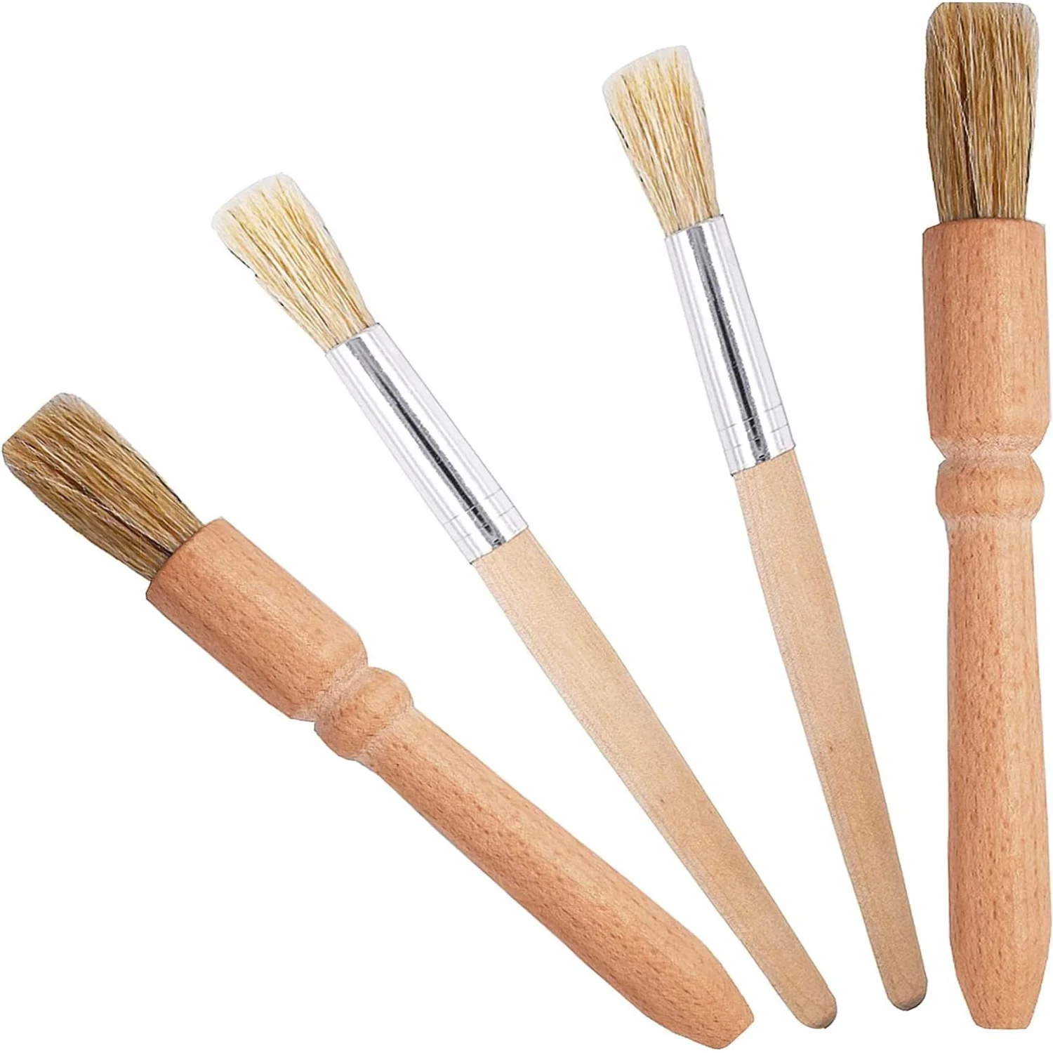 Espresso Brush Set 4 Pieces Professional Espresso Machine Cleaning Brush Wood Handle Natural Bristles Brush for Coffee Grinders 