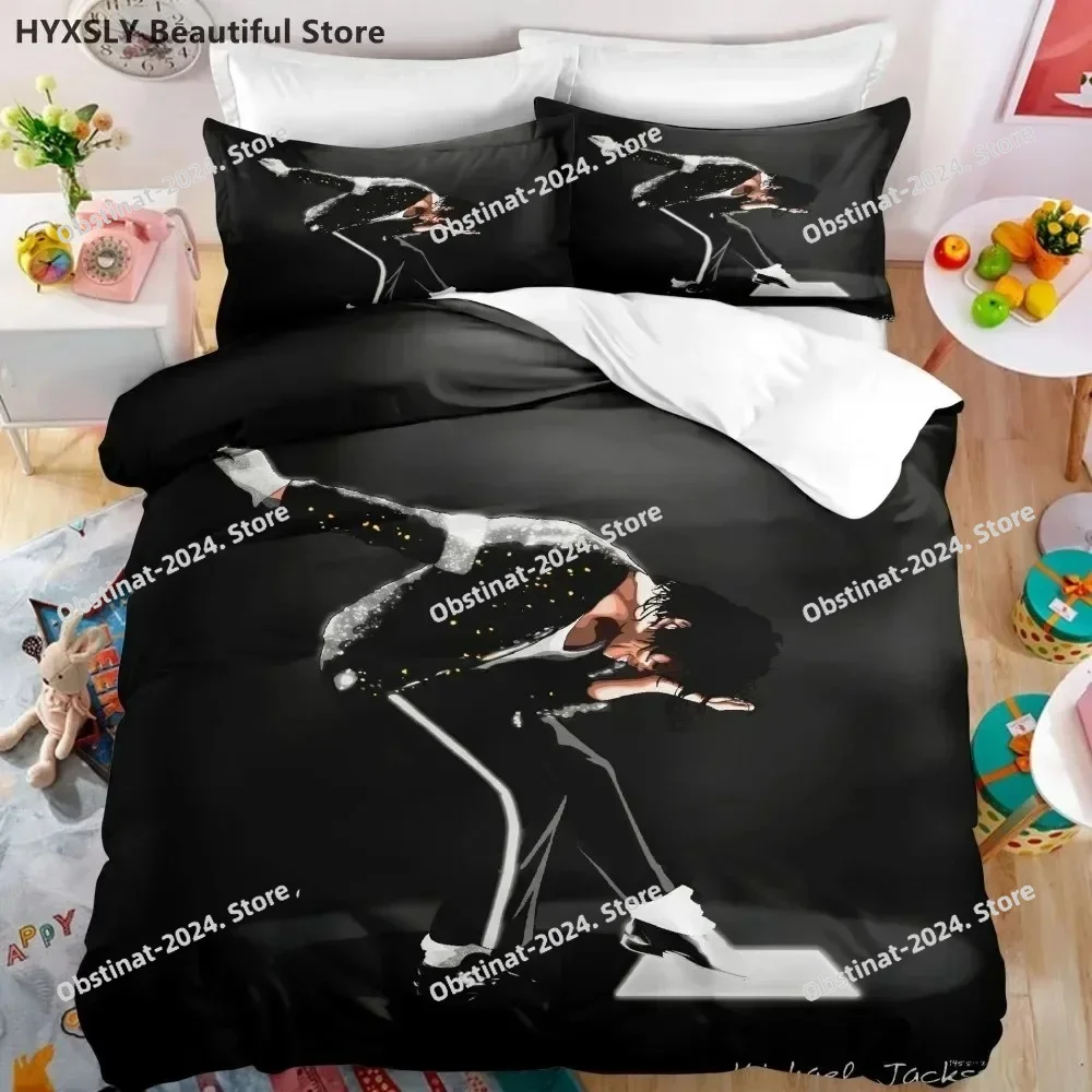 Michael Jackson Star 3D Bedding Set Printed Bed Set Duvet Cover Sheet Pillowcase Bed Soft Quilt Cover Full Queen King Size