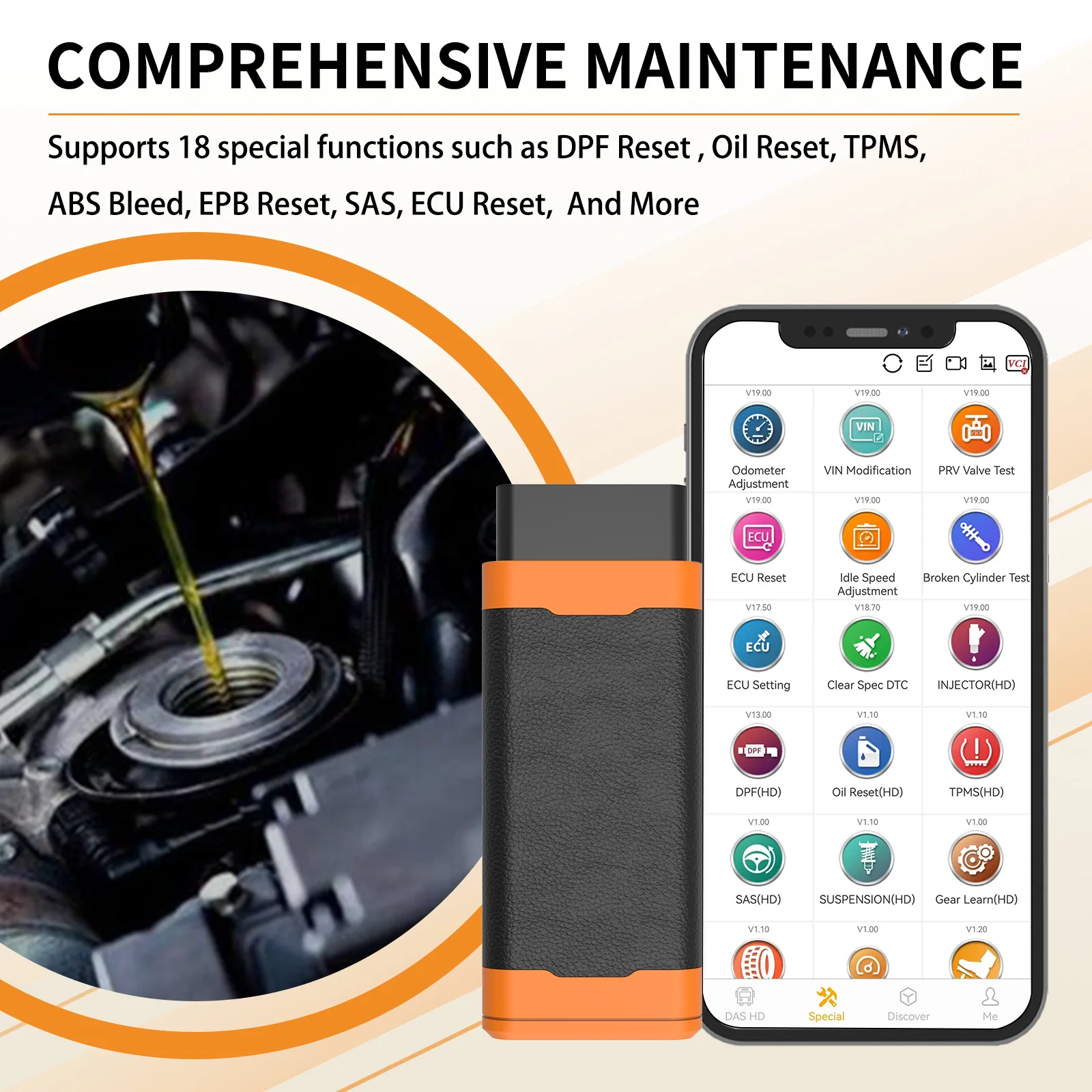 Humzor S816 Mobile New Diesel Vehicle Truck Full System Fault Diagnosis Tool OBD2 Multi-language for Foreign Trade Intelligent